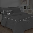 Ver imagem 4 de Jogo de Cama Soft Conforto Casal Queen 5 Peças Cinza Casa Dona