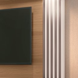Painel Home Suspenso Detalhes Ripado 2 Luminárias LED Sala Estar Escritório Quarto TV até 55 Polegad - 6