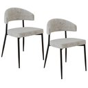 Ver imagem 1 de Kit 02 Cadeiras Estofada para Sala de Jantar Serena Preto C01 Linho Lautrec Off White - Lyam Decor