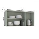 Ver imagem 3 de Armário Aéreo Cozinha 120 Cm Koya 3 Portas Verde Oliva - Politorno