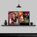 Ver imagem 2 de Kit 2 Quadros Decorativos Poker Night 45x34cm - com vidro:Madeira branca