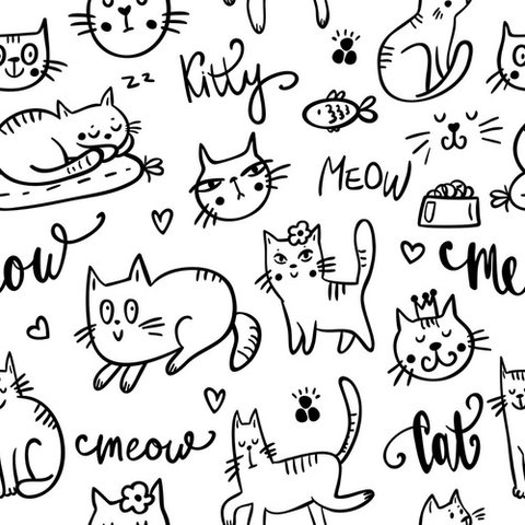 Papel de Parede Decorativo Baby Desenhos de Gatinhos - 1,50m