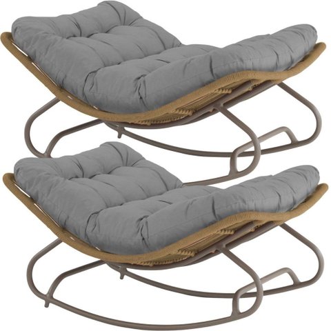 2 Cadeiras Balanço Viena em Alumínio e Corda Náutica Conforto para Jardim Área Sala Trama Original
