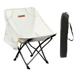 Cadeira Dobrável de Camping Pesca Premium Bege com Bolso - 2