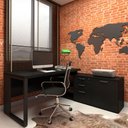 Ver imagem 1 de Mesa de Escritório Diretor em L Industrial 170cm Pés Metal