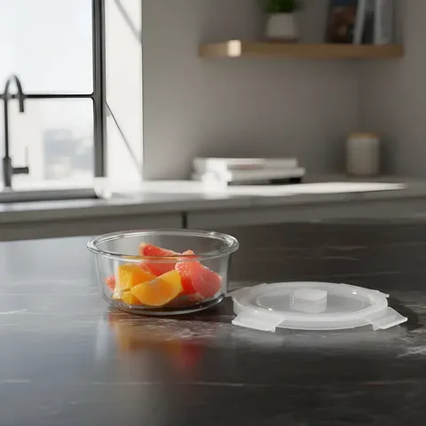 Pote Vidro Redondo 650ml Tampa Hermética C/ Válvula Vapor Livre Bpa Microondas Freezer Borossilicato