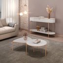 Ver imagem 7 de Conjunto Mesas de Centro Decorativas Oak e Dutton Pés Metálicos Dourados Fendi G18 - Gran Belo