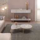 Ver imagem 5 de Conjunto Mesas de Centro Decorativas Oak e Dutton Pés Metálicos Dourados Fendi G18 - Gran Belo