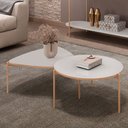 Ver imagem 1 de Conjunto Mesas de Centro Decorativas Oak e Dutton Pés Metálicos Dourados Fendi G18 - Gran Belo