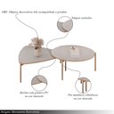 Ver imagem 3 de Conjunto Mesas de Centro Decorativas Oak e Dutton Pés Metálicos Dourados Fendi G18 - Gran Belo
