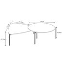 Ver imagem 4 de Conjunto Mesas de Centro Decorativas Oak e Dutton Pés Metálicos Dourados Fendi G18 - Gran Belo