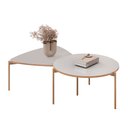 Ver imagem 2 de Conjunto Mesas de Centro Decorativas Oak e Dutton Pés Metálicos Dourados Fendi G18 - Gran Belo