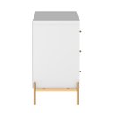 Ver imagem 5 de Cômoda com 3 Gavetas Jasper 94 cm Branco Gloss com Dourado