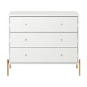 Ver imagem 2 de Cômoda com 3 Gavetas Jasper 94 cm Branco Gloss com Dourado