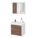 Ver imagem 1 de Conjunto Gabinete + Armário para Banheiro Arts 45 Cm Branco / Carvalho