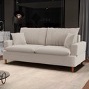 Ver imagem 2 de Sofá Living 3 Lugares 180cm com Almofadas Veras D05 Bouclê Bege - Mpozenato