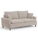 Ver imagem 1 de Sofá Living 3 Lugares 180cm com Almofadas Veras D05 Bouclê Bege - Mpozenato