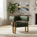 Ver imagem 3 de Poltrona Cadeira Decorativa Versátil Loy - Zahav Estofados:courino Sintético Verde