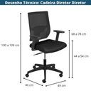 Ver imagem 4 de Cadeira Escritório Giratória Nr-17 Diretor Atenas Or Design Tela Mesh Preto Base Rodízio Nylon