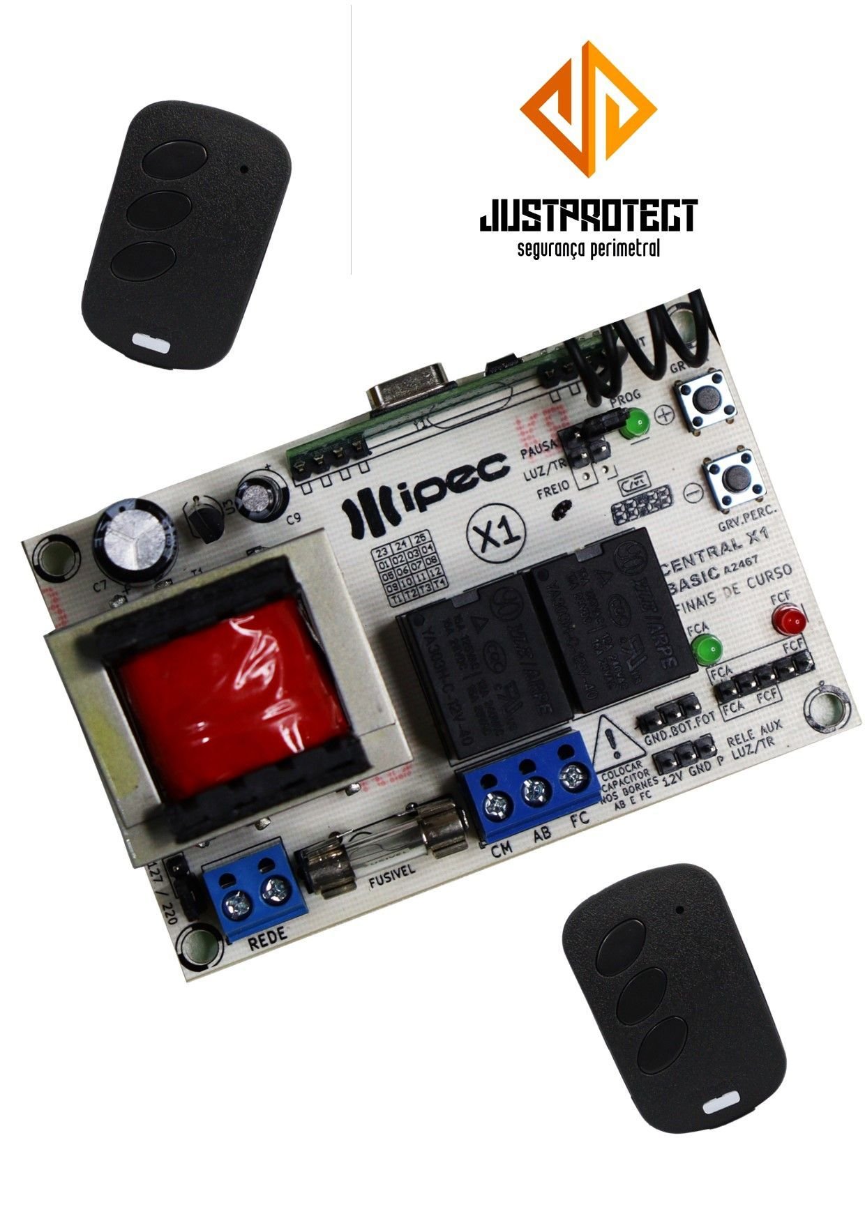 Kit Placa Central Universal X1 Basica Ipec com 2 Controles Preto ...