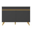 Ver imagem 3 de Balcão Cozinha Gabinete Pia 120 Cm 2 Portas Veneza Multimóveis Mp3738 Preto