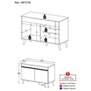 Ver imagem 2 de Balcão Cozinha Gabinete Pia 120 Cm 2 Portas Veneza Multimóveis Mp3738 Preto