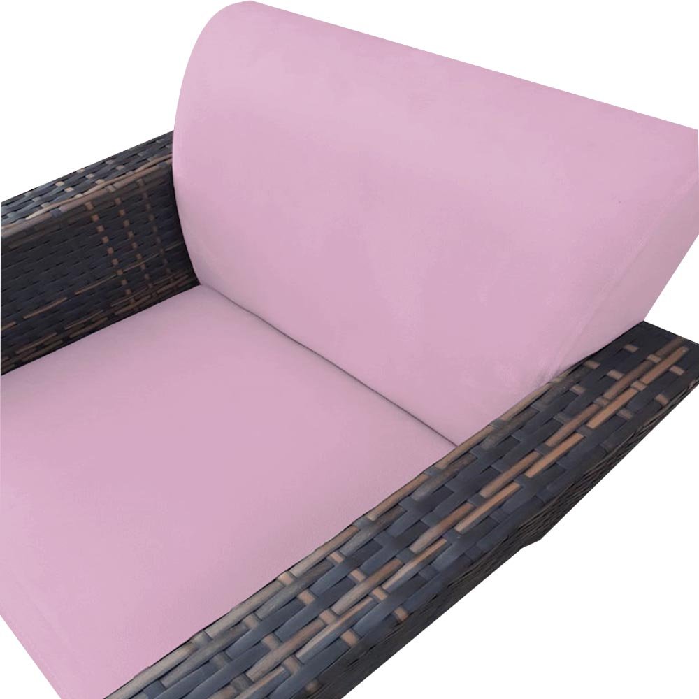 Poltrona Chanel Braça Tramada Pés Palito Suede Rosa Bebê - D'Classe Decor - 3