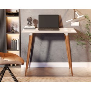 Escrivaninha Mesa de Notebook Retrô Classic Off White