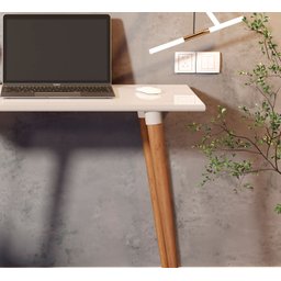 Escrivaninha Mesa de Notebook Retrô Classic Off White - 2