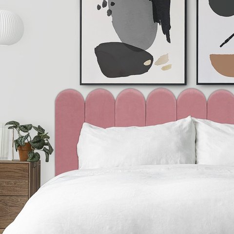 Cabeceira Nuvem Estofada para Cama Queen - Módulo 20cm X 60cm:rosa