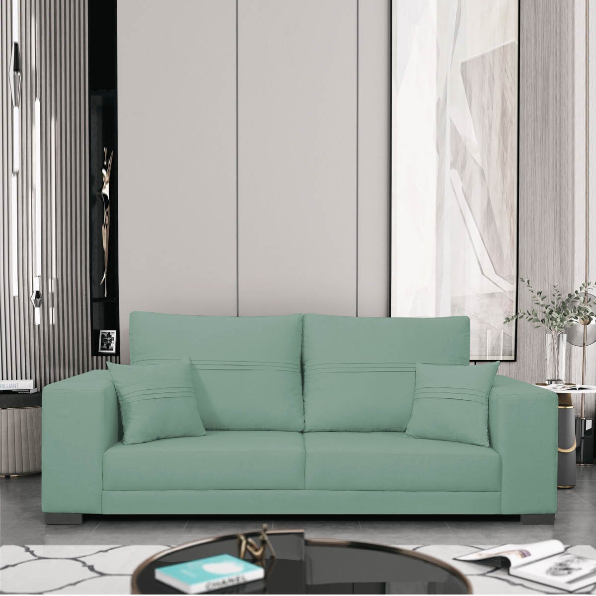 Sofá 2 Lugares Madri Linho Amarena Móveis Sofá 2 Lugares Sofás Azul