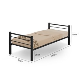 Beliche 100% Ferro/aço Cristal Vira 2 Camas C/grade Proteção e Escada - Preto - 5