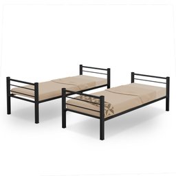 Beliche 100% Ferro/aço Cristal Vira 2 Camas C/grade Proteção e Escada - Preto - 3