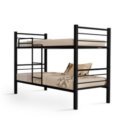 Beliche 100% Ferro/aço Cristal Vira 2 Camas C/grade Proteção e Escada - Preto - 6
