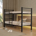 Ver imagem 1 de Beliche 100% Ferro/aço Cristal Vira 2 Camas C/grade Proteção e Escada - Preto