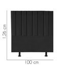 Ver imagem 3 de Cabeceira Estofada Solteiro 100CM Cora Suede Preto - D A DECOR D&A Decor