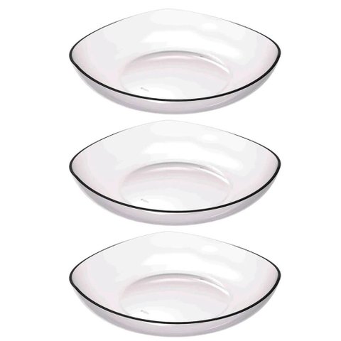 Kit 3 Cestas para Frutas Verduras Fruteira de Mesa Transparente 3,5l Trio Crippa Bancada