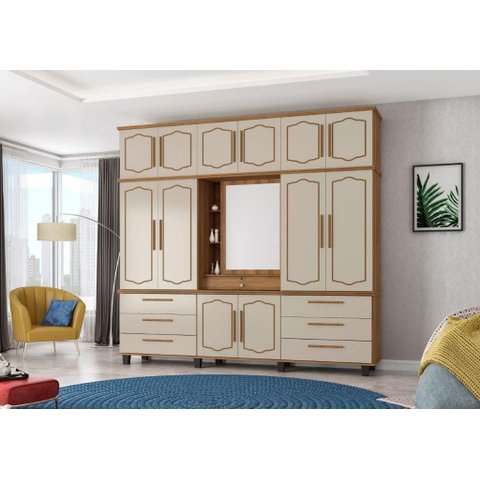 Roupeiro / Guarda Roupas Diam Triplex Modelo Capelinha com Sistema Ele/ela e Cabideiro em Alumínio C