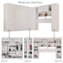 Ver imagem 3 de Guarda-Roupa de Canto Modulado 11 Portas 2 Gavetas Brasil Branco