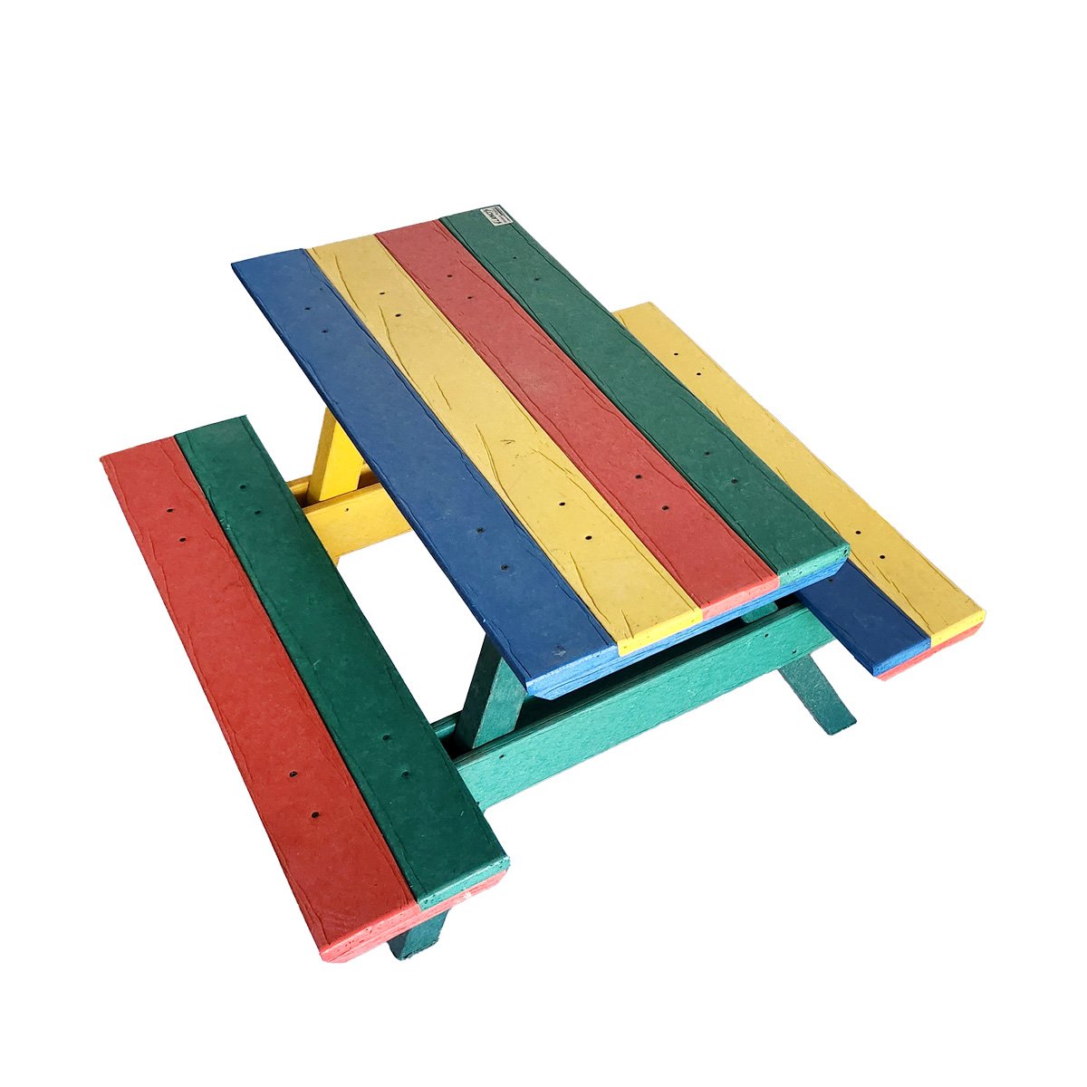 Mesa de Piquenique em Madeira Plástica Maciça Colorida 100% Reciclada 1m / Lc-06c Lanci - 3