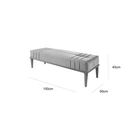 Recamier Banco Puff Couro Ecológico Preto Mari - 3