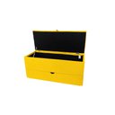 Ver imagem 1 de Recamier Puff Baú Sapateira e Gaveta 90 Cm para Cama de Solteiro - Amarelo