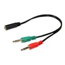 Ver imagem 1 de Cabo Adaptador P2 Femea e 2 P2 Macho Fone Microfone Headset