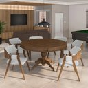 Ver mais imagens de Conjunto Mesa de Jogos Bellagio e 6 Cadeiras Madeira Poker Base Estrela Linho Cinza/nogueira