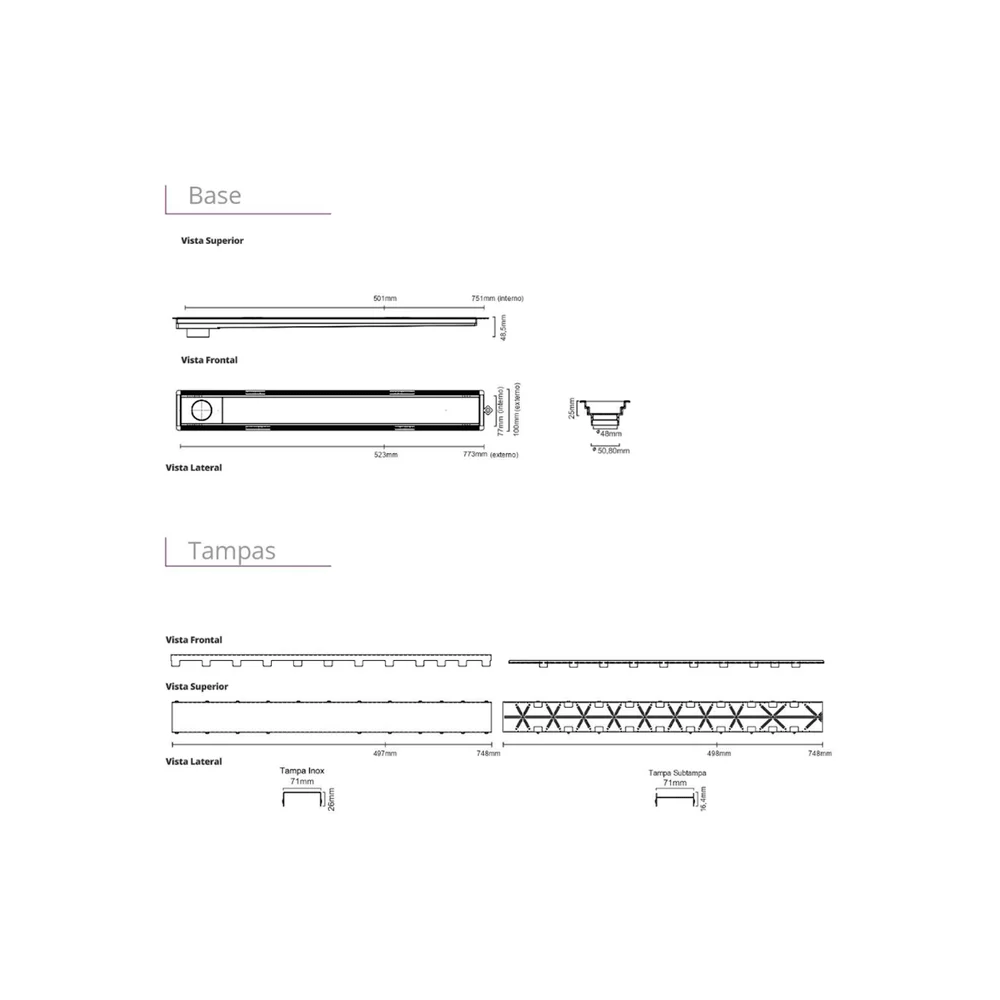 Ralo Linear Elleve Versatille Tampa Gold 50cm - Ralo Linear - 3