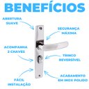 Ver imagem 3 de Fechadura para Porta Externa Aço Inox Polido Cromado | Aliança | Kit 03 Un