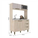 Ver imagem 4 de Cozinha Compacta Sofia 123cm 4 Portas 3 Gavetas - J Carvalho