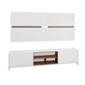 Conjunto Rack e Painel de TV 200cm Branco Madeirado - 4