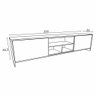 Conjunto Rack e Painel de TV 200cm Branco Madeirado - 3