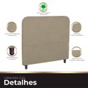 Ver imagem 6 de Cabeceira Casal Estofada para Cama Box Lizza Veludo Bege Escuro